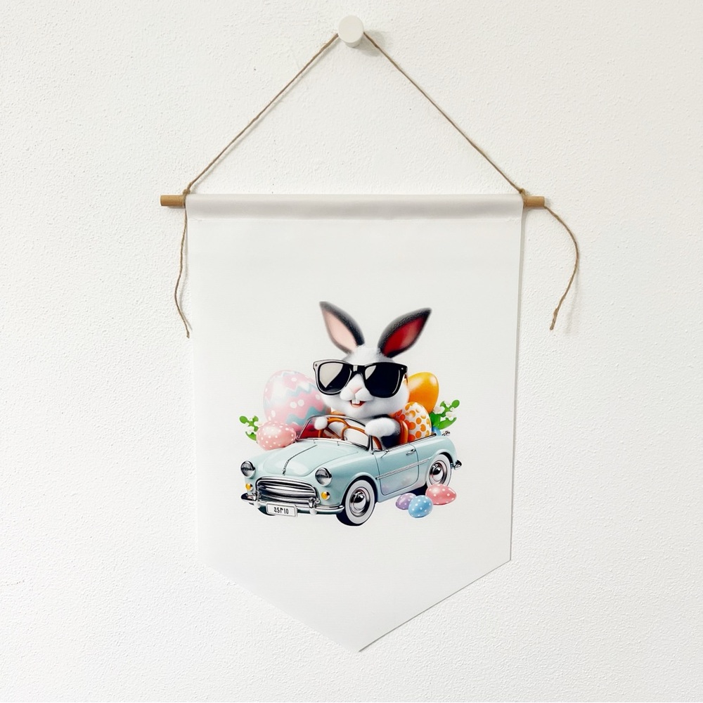 Bunny in Convertible Easter Wall Banner – 18x12 Indoor/Outdoor Décor